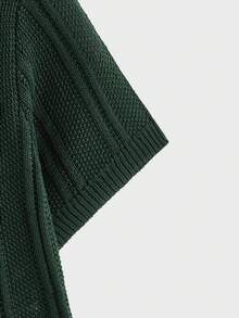EASEVO Manfinity Men's Plus Size Solid Color Short Polo Collar Knit Top - Green - View 7