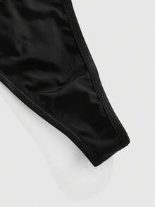 ROMWE Goth Bộ 3 chiếc quần lót dây (thong) nữ màu tối, phối ren. - màu đen - Xem 4