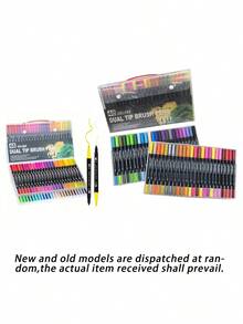48pcs Dual-Tip Colored Pens Art Marker Set, Suitable For Adult Coloring Books, Christmas Cards, Note-Taking, Sketching, Calligraphy, Journaling - Multicolor - View 9