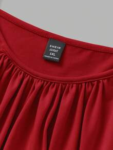 SHEIN EZwear 3件套加大码女式褶皱宽松吊带背心，可调节肩带，适合春夏穿着 - 彩色 - View 9