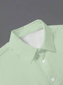 Manfinity Homme Men's Casual Printed Button-Down Short Sleeve Shirt, Summer - Multicolor - View 4