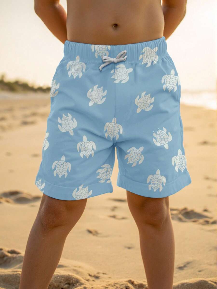 Quần short đi biển dáng rộng, in họa tiết, thích hợp cho bé trai tuổi teen, mùa hè, đi biển, hoạt động ngoài trời và bơi lội. - Nhiều màu - Xem 1