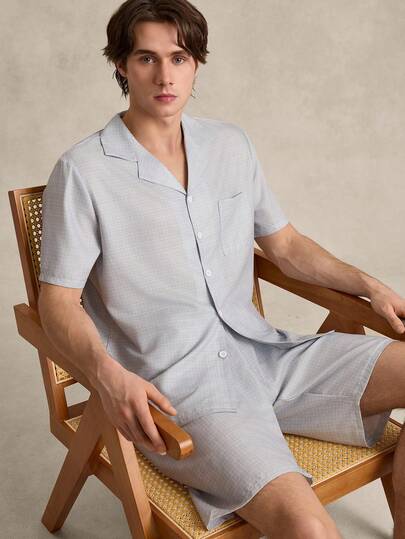 SHEIN Bộ đồ ngủ nam - Áo tay ngắn và quần short