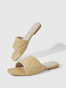 HighSole Ladies Elegant Hand-Embroidered Flat-Bottomed Open-Toed Sandals Summer Shoes - Apricot - View 4