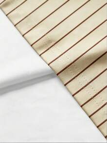 Chillumni Áo thun nam kẻ sọc in chữ, kiểu dáng thường ngày, thích hợp cho mùa hè. - Màu Khaki - Xem 4