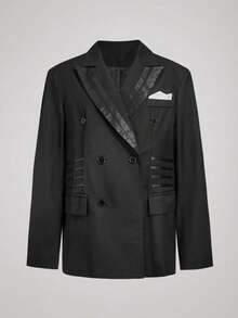 2026 New Fashion Casual Lightweight Business Plus Size Suit Jacket - Black - View 1