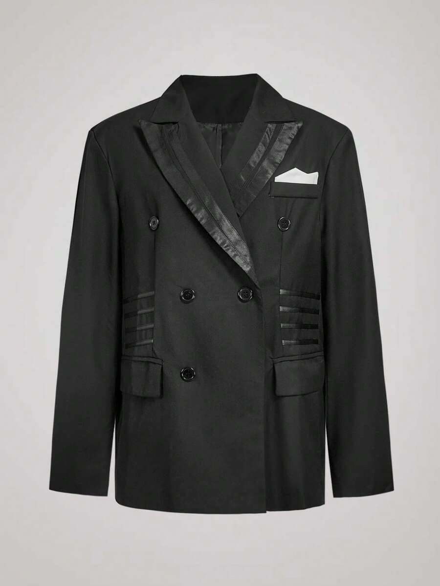 2026 New Fashion Casual Lightweight Business Plus Size Suit Jacket - Black - View 1