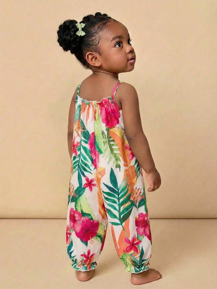 Travachic KIDS 新生女宝宝夏季可爱休闲度假植物印花连体衣 - 彩色 - 查看 1