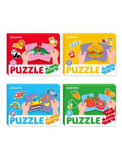 MINKOJA Bộ ghép hình tự lắp ráp 16 mảnh, Đồ chơi ghép hình Montessori, Trò chơi giáo dục sớm thông minh cho trẻ em, Giáo dục sớm vui nhộn, Đơn giản và dễ chơi, Quà tặng ghép hình, Dụng cụ dạy học, Đồ chơi giáo dục sớm cho bé, Đồ dùng lớp học, Đồ dùng học sinh, Văn phòng phẩm, Đồ dùng học tập, Quà tặng tựu trường, Quà sinh nhật cho trẻ em