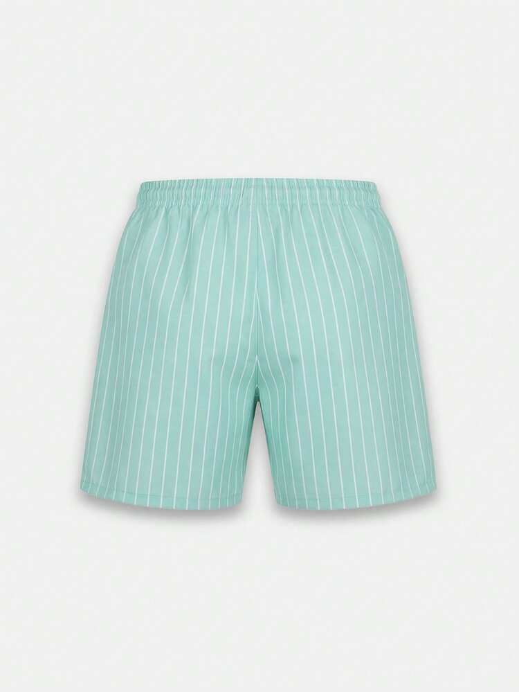 Pantalones cortos de baño con rayas en menta y estampado de limones de la de Amalfi para vacaciones de verano en la playa para niños