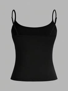 SHEIN PETITE CURVE 大码女式三件套紧身休闲背心（细肩带） - 彩色 - 查看 9