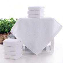 Khăn bông vuông nhỏ 25x25 cm, thấm hút tốt, màu trắng (nhẹ), dùng trong khách sạn, nhà bếp, khăn lau tay, khăn đa năng dùng trong gia đình (Gói 5 hoặc 10 chiếc) - trắng - Xem 8