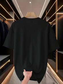 NEOREFINED 男士户外登山极简主义图案短袖T恤 - 黑色 - 查看 2