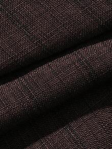 DAZY Young Boy's Drawstring Waist Solid Color Casual Versatile Daily Wear Pants - Brown - View 4