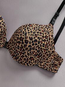 Leopard Underwire Front-Close Bra - Multicolor - View 3