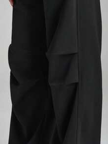 LYSMO Casual Versatile Simple Black Wide-Leg Sweatpants - Black - View 4