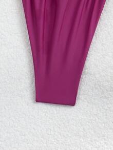 Swim Vcay Braga de bikini para mujer, estilo brasileño de unicolor y tiro bajo, sexy - Rojo violeta - Ver 4
