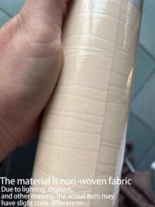 1卷透气现代简约加厚无纺布壁纸，纯色条纹，全覆盖式，适用于卧室客厅家居装饰，翻新贴纸可撕贴墙板，壁纸，墙纸，春季装饰品，让您的家焕然一新，Rama装饰贴纸 - 米黃色 - 查看 10