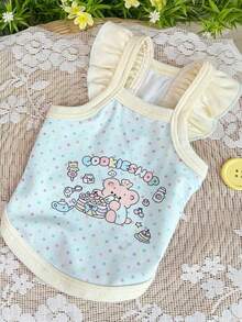 PETSIN 1 chiếc áo khoác đeo chéo cho thú cưng mùa xuân hè, họa tiết hoạt hình dễ thương, màu pastel, phù hợp cho chó và mèo nhỏ. - Nhiều màu - Xem 15