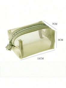 1/2 túi lưới đựng đồ du lịch, làm bằng nylon, chống trầy xước, không dễ bị rách, ví đựng tiền xu mini, túi đựng tai nghe, túi đựng cáp dữ liệu, túi bỏ túi di động, túi đựng đồ trang điểm có khóa kéo, túi đựng đồ mini, quà tặng ngày lễ - Nhiều màu - Xem 19