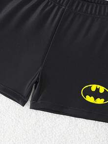 BATMAN X SHEIN GraphicGems 男童联名款印花长袖防晒泳衣，适合海滩度假、游泳派对、泳池、沙滩派对等场合。 - 彩色 - 查看 6