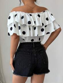 Elenzga Quần short denim nữ cạp cao, có túi, gấu quần rách, kiểu dáng thường ngày, đa năng. - màu đen - Xem 3