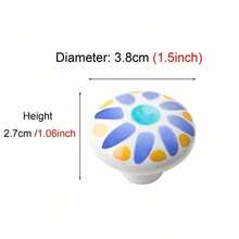 Cirelle 1 tay nắm gốm kiểu Địa Trung Hải mộc mạc, thích hợp cho ngăn kéo tủ, tủ quần áo, bàn đầu giường, bàn trang điểm, kết hợp với đồ trang trí nhà cửa, thích hợp làm quà tặng Giáng sinh, Halloween, Năm mới. - Nhiều màu - Xem 14