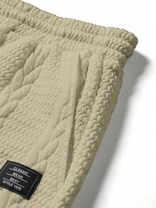 Manfinity Homme Conjunto informal de dos piezas de chaleco y pantalones cortos de punto para hombre - Caqui - Ver 5