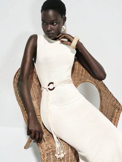 Lumivelle Sleeveless Midi Bodycon Sweater Dress