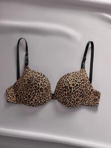 Leopard Underwire Front-Close Bra - Multicolor - View 1
