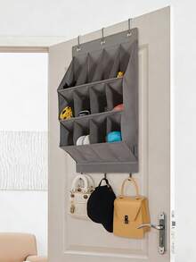 1pc Door Shoe Storage Bag, 6-Layer 8-Layer Door Rear Shoe Rack, Suitable For Multiple Pairs Of Shoes, Large Deep Pocket Hanging Shoe Storage, Can Store Wardrobe, Dormitory, RV, Narrow Door-Gray Door Shoe Storage Bag, With Large Deep Pocket, Narrow Shoe Rack For Door Hanging Boots Storage, Black Door Shoe Storage 12 Large Pocket Shoe Storage Bag Shoe Rack Door Wardrobe Shoe Storage Rack Suitable For Walls, Dormitory And Narrow Door Storage Shoe Rack - Multicolor - View 5