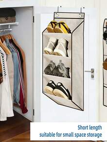 1pc Door Shoe Storage Bag, 6-Layer 8-Layer Door Rear Shoe Rack, Suitable For Multiple Pairs Of Shoes, Large Deep Pocket Hanging Shoe Storage, Can Store Wardrobe, Dormitory, RV, Narrow Door-Gray Door Shoe Storage Bag, With Large Deep Pocket, Narrow Shoe Rack For Door Hanging Boots Storage, Black Door Shoe Storage 12 Large Pocket Shoe Storage Bag Shoe Rack Door Wardrobe Shoe Storage Rack Suitable For Walls, Dormitory And Narrow Door Storage Shoe Rack - Multicolor - View 6