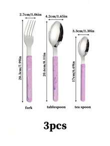 Madebyblanc Western Cutlery Set For Home Use, Small Tavern Tableware, Steak Fork Knife Spoon Set Gift - Multicolor - View 6