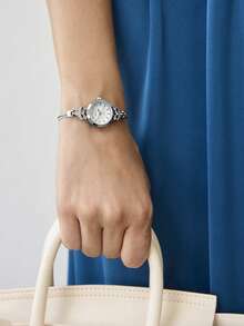 MOTF PREMIUM LUXURIOUS MOTHER-OF-PEARL FACE BRACELET WATCH - White - View 3
