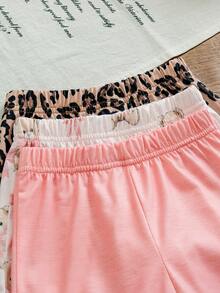 SHEIN 6pcs/Set Baby Girls Toddler Newborn 0-3Y Spring Summer New Cute Bunny Solid & Striped T-Shirt Shorts Outfit Set - Multicolor - View 7