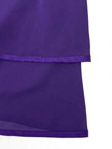Sunspun Plus Size Women Casual Punk Black Chiffon Blouse - Purple - View 5