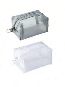 1/2 túi lưới đựng đồ du lịch, làm bằng nylon, chống trầy xước, không dễ bị rách, ví đựng tiền xu mini, túi đựng tai nghe, túi đựng cáp dữ liệu, túi bỏ túi di động, túi đựng đồ trang điểm có khóa kéo, túi đựng đồ mini, quà tặng ngày lễ - Nhiều màu - Xem 18