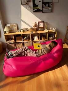 1 pezzo Divano gonfiabile multicolore morbido pieghevole leggero portatile, alternativa al sacco a pelo per campeggio, letto da campeggio per esterno, escursionismo, spiaggia, viaggio, picnic, cortile, attrezzatura estiva per esterno, attrezzatura da campeggio, accessori da spiaggia - Multicolore - Visualizzare 13