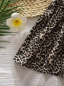 SHEIN Đầm không tay họa tiết da báo cho bé gái - Nhiều màu - Xem 6