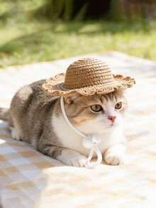 PETSIN Mũ cho thú cưng kiểu dáng 1, Mũ rơm cho thú cưng, Mũ chống nắng cho thú cưng, Mũ bảo vệ da khỏi ánh nắng mặt trời, Phụ kiện chụp ảnh cho thú cưng, Quà tặng ngày lễ cho thú cưng, Phụ kiện cho thú cưng. - Nhiều màu - Xem 8