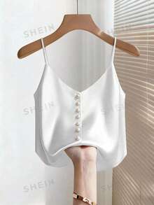 Franclia Women's Basic Solid Color Camisole Top - White - View 3