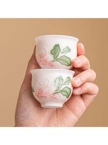 两件套少女风陶瓷茶杯。精美的手绘浮雕粉色百合花茶杯，是招待客人的理想之选。这款中式粉色茶杯适合餐厅、茶馆使用，也可作为商务或节日礼品赠送。 - 彩色 - 查看 1