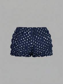 MOD Conjunto de 2 piezas de top y shorts con estampado de lunares, moda casual para mujer - Azul marino - Ver 10