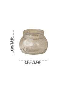Cirelle 1Pc/2Pcs Transparent/Yellow Glass Decorative Bottle Empty Cup Candle Holder Fragrance Glass Bottle Aromatherapy Candle Container Glass Belly Cup - multicolor - View 9
