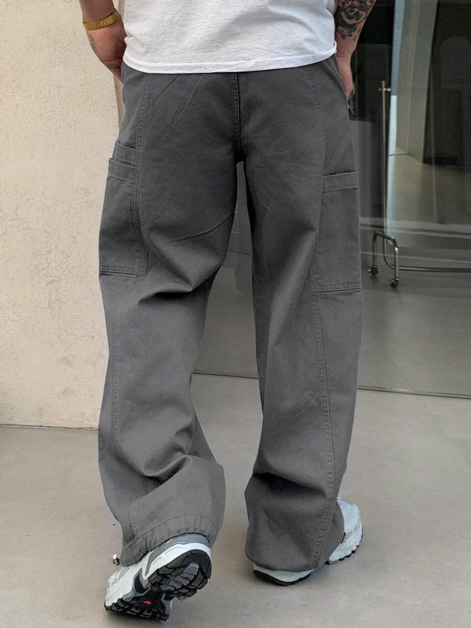 Men's Solid Pocket Simple Design Denim Jeans, Casual Everyday Wear