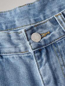 Officeau Men's Washed Light Blue Straight Jeans, Men's Loose Jeans, Retro Y2K Style, Simple And Versatile, Old Money Spring To Summer - Baby Blue - View 3
