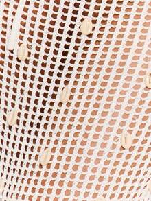 MUSERA Chân váy maxi ôm sát, thắt eo, đính hạt cườm và họa tiết vỏ sò, thích hợp cho mùa xuân hè, thanh lịch, đi nghỉ mát, du lịch Ibiza, câu lạc bộ, tiệc tùng, gợi cảm, bờ biển vỏ sò. - trắng - Xem 6