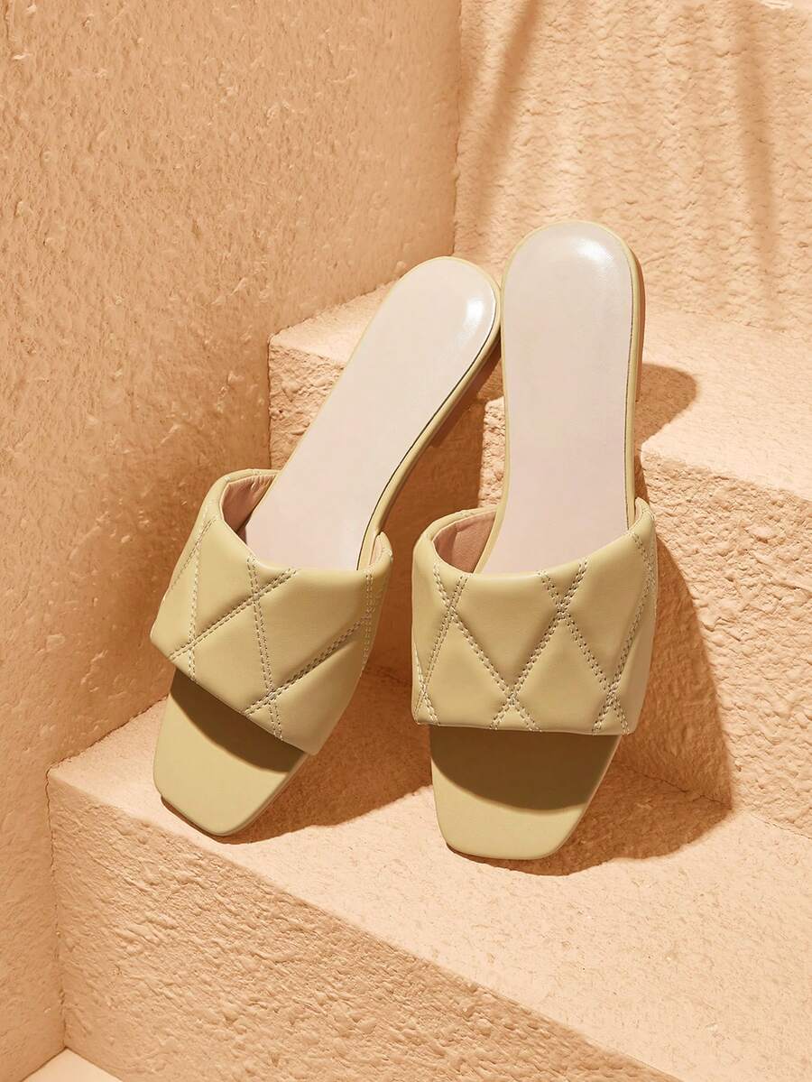 HighSole Ladies Elegant Hand-Embroidered Flat-Bottomed Open-Toed Sandals Summer Shoes - Apricot - View 1