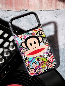 Paul Frank X SHEIN Paul Fr Ank "Sticker Bomb" Graffiti Print Phone Case, Shockproof TPU Protective Shell Compatible With IPhone 14/15/16 Pro Max - Multicolor - View 8
