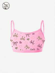 Bộ 5 áo lót hai dây bằng cotton in hình trái tim tối giản dành cho bé gái. - Nhiều màu - Xem 4